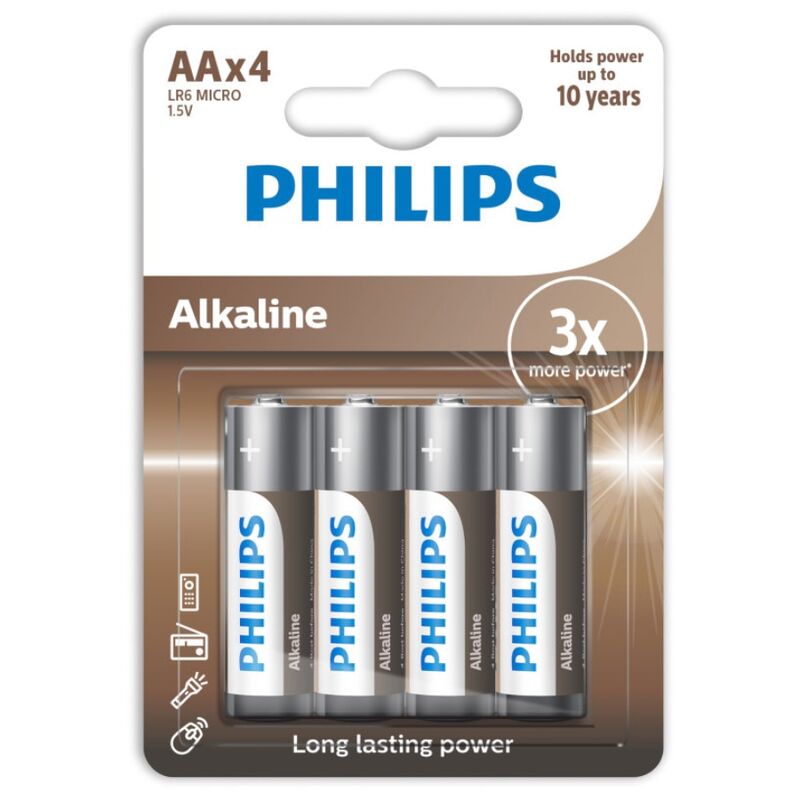Philips - Pilhas Alcalinas AA LR6 Pack 4
