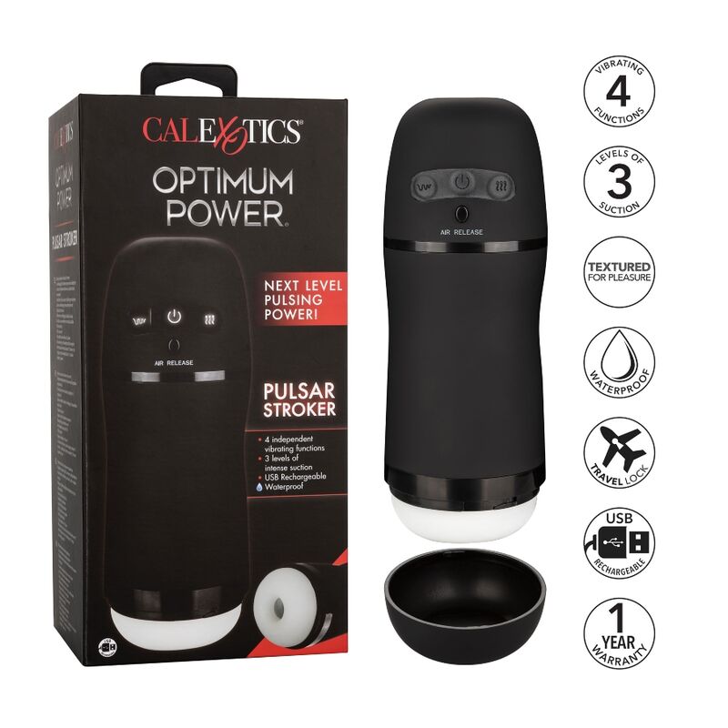 CALEXOTICS - OPTIMUM POWER MASTURBADOR COM VIBRAÇÃO E ONDAS ESTIMULADORAS