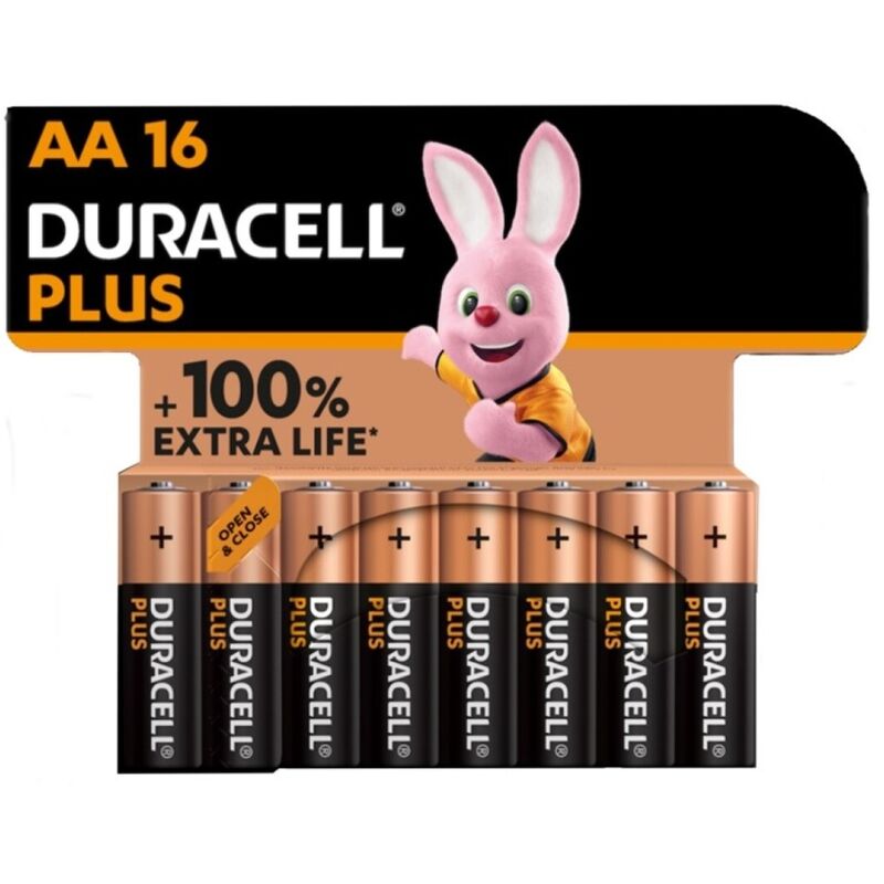 Duracell Plus Power 100 Bateria Alcalina AA LR6 16 Unidades