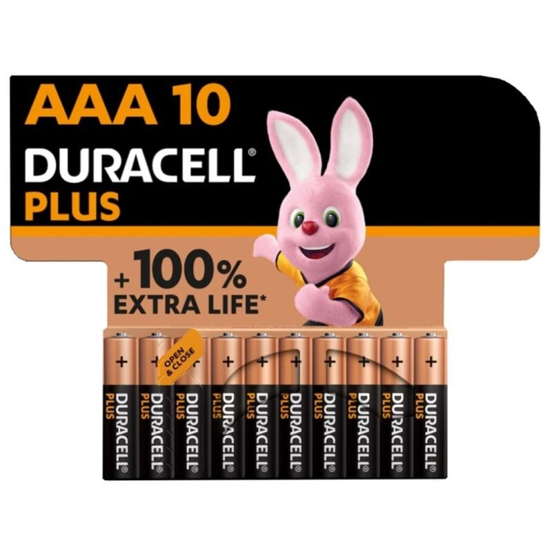 Duracell Plus Power 100 Bateria Alcalina AAA LR03 10 Unidades