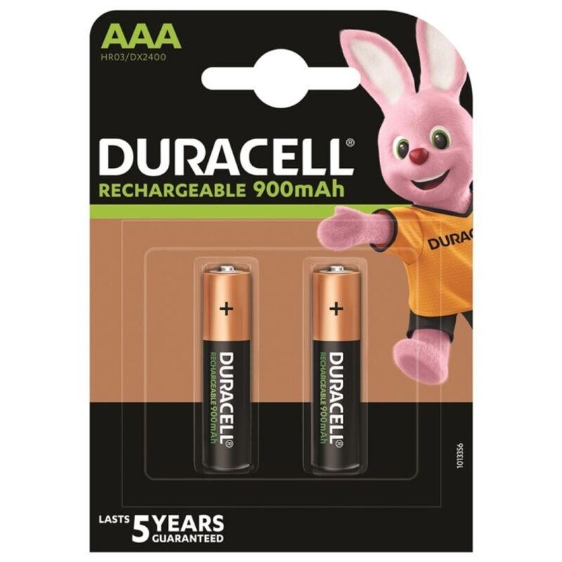 Duracell - Bateria Recarregável HR03 AAA 900mAh 2 Unidades