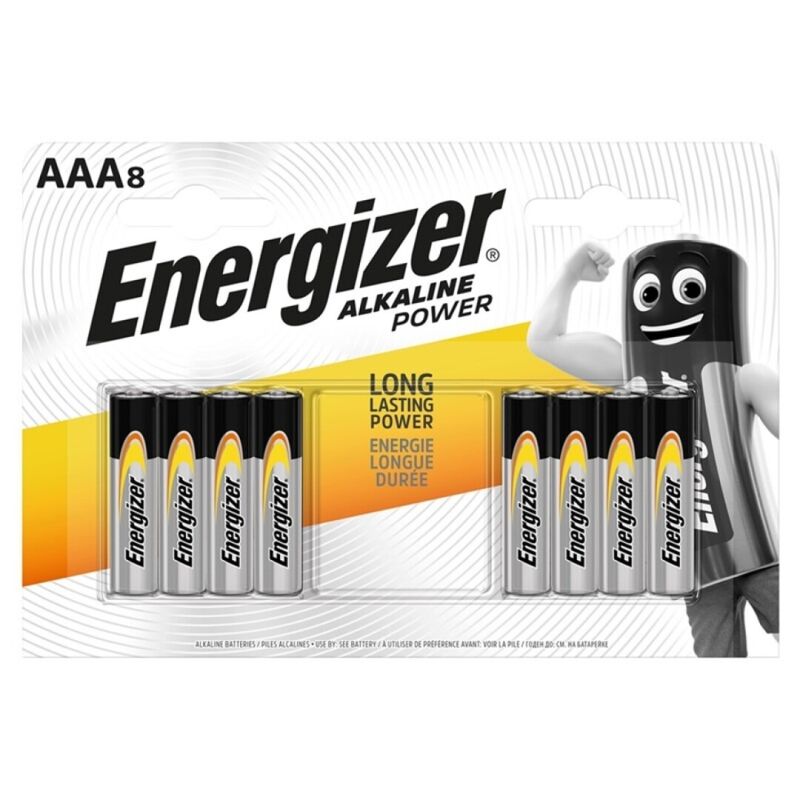 Energizer - Bateria Alcalina Potência AAA LR03 8 Unidades