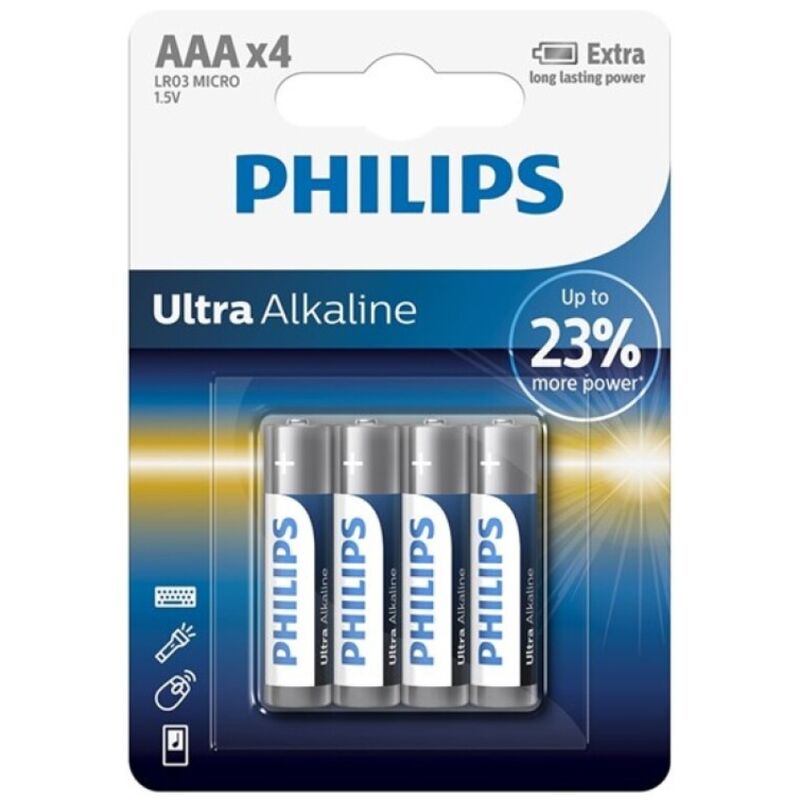 PHILIPS - BATERIA ULTRA ALCALINA AAA LR03 4 UNIDADES