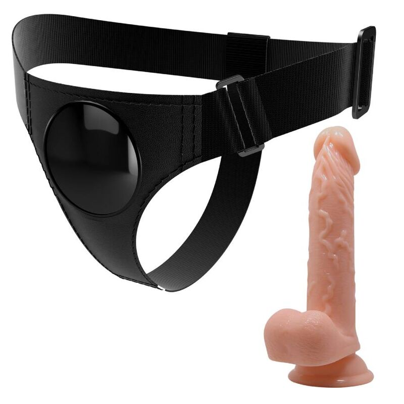 PRETTY LOVE - HARNESS BRIEFS ARNÊS UNIVERSAL COM DILDO KEVIN 19 CM NATURAL