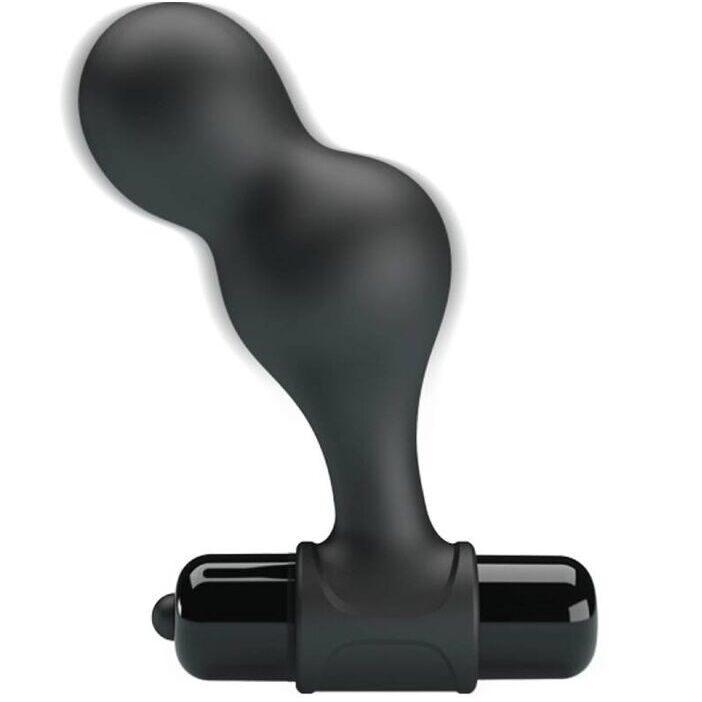 MR PLAY - PLUG ANAL EM SILICONE COM VIBRAÇÃO PRETO