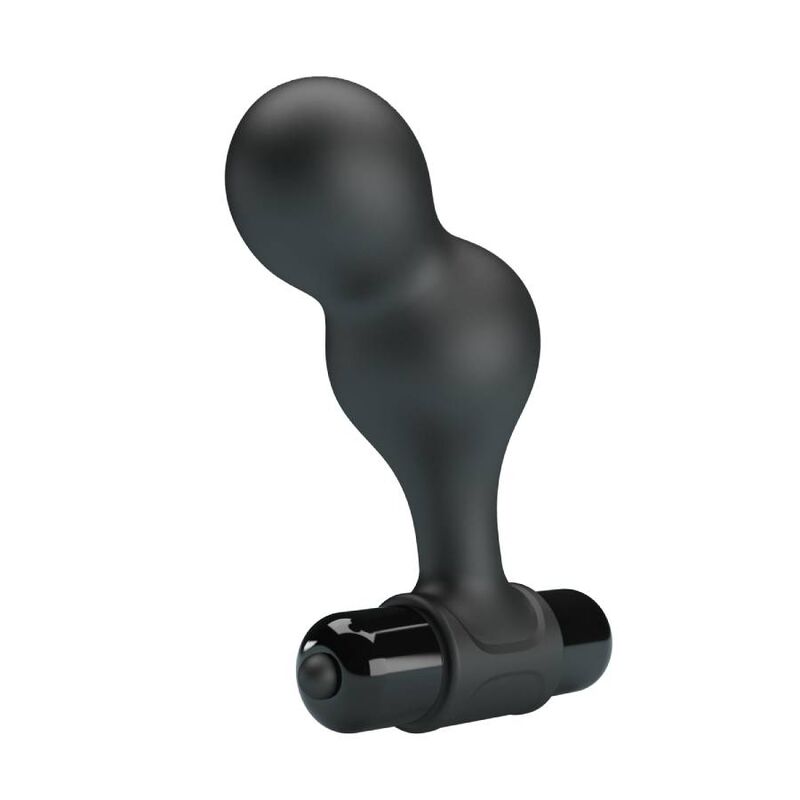 MR PLAY - PLUG ANAL EM SILICONE COM VIBRAÇÃO PRETO