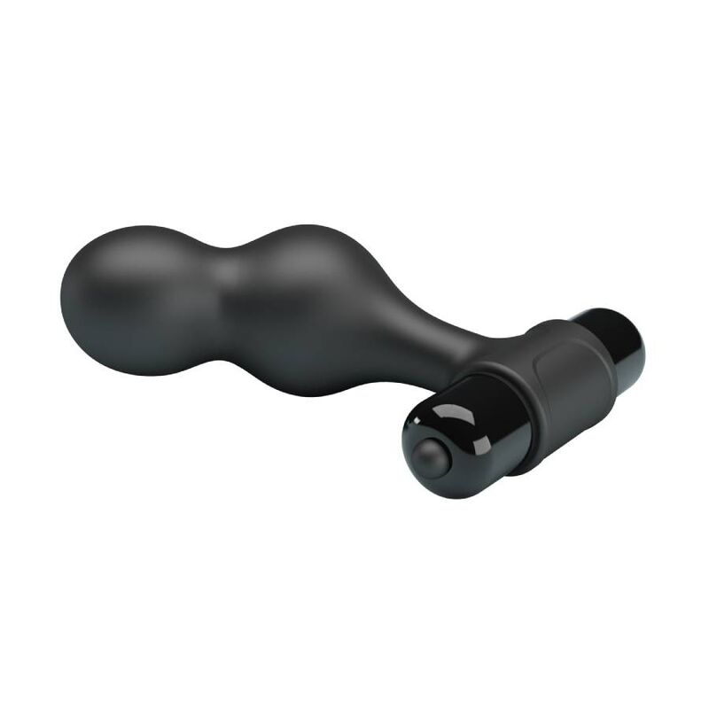 MR PLAY - PLUG ANAL EM SILICONE COM VIBRAÇÃO PRETO