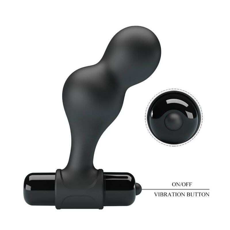 MR PLAY - PLUG ANAL EM SILICONE COM VIBRAÇÃO PRETO