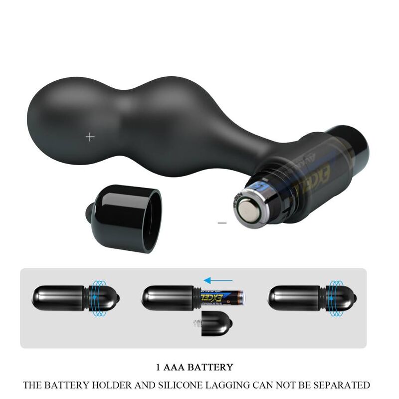 MR PLAY - PLUG ANAL EM SILICONE COM VIBRAÇÃO PRETO