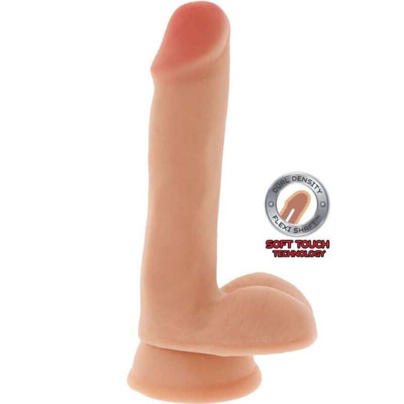 GET REAL - DUAL DENSITY DILDO 17 CM COM TESTÍCULOS NATURAL