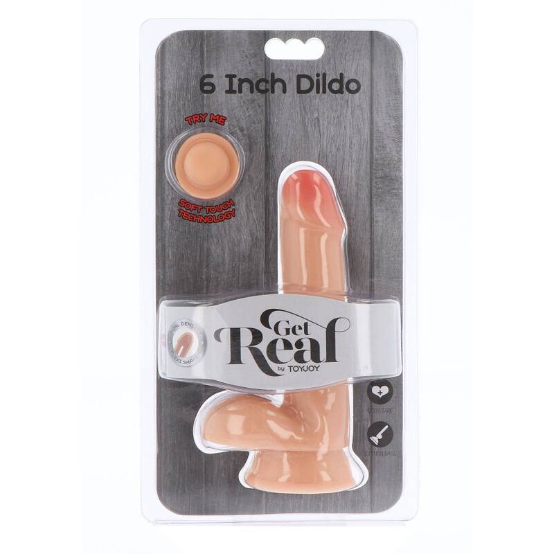 GET REAL - DUAL DENSITY DILDO 17 CM COM TESTÍCULOS NATURAL