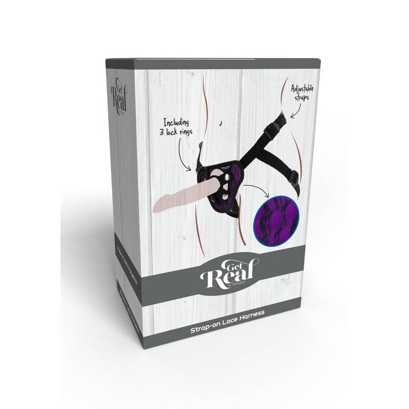 GET REAL - STRAP-ON LACE ARNÊS ROXO