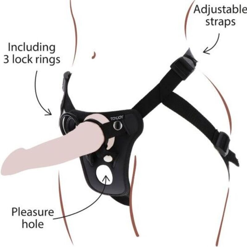 GET REAL - STRAP-ON PLEASURE ARNÊS PRETO