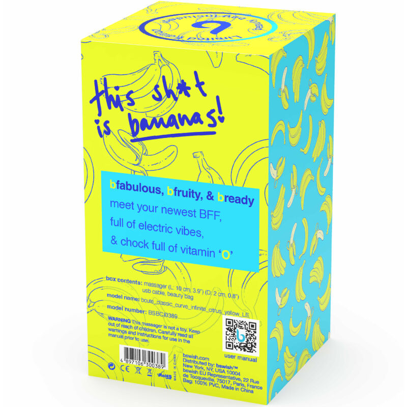 B SWISH - BCUTE CURVE INFINITE CLASSIC EDIÇÃO LIMITADA VIBRADOR RECARREGÁVEL EM SILICONE AMARELO