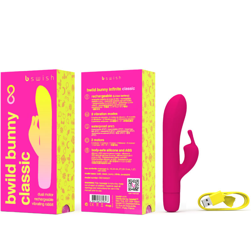 B SWISH - BWILD BUNNY INFINITE CLASSIC VIBRADOR RECARREGÁVEL EM SILICONE ROSA