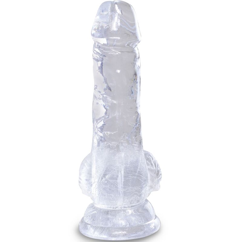 KING COCK - CLEAR DILDO REALISTA COM TESTÍCULOS 10.1 CM TRANSPARENTE