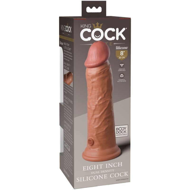 KING COCK - ÉLITE DILDO REALISTA SILICONE 20.3 CM CASTANHO