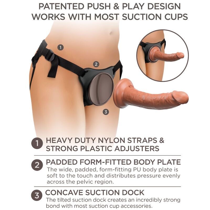KING COCK - ÉLITE ARNÊS AJUSTÁVEL CONFORTÁVEL COM DILDO 17.8 CM