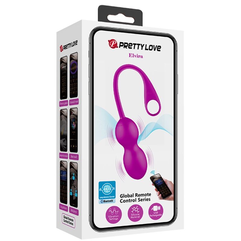 PRETTY LOVE - ELVIRA BOLAS VIBRATÓRIAS RECARREGÁVEIS ROXO