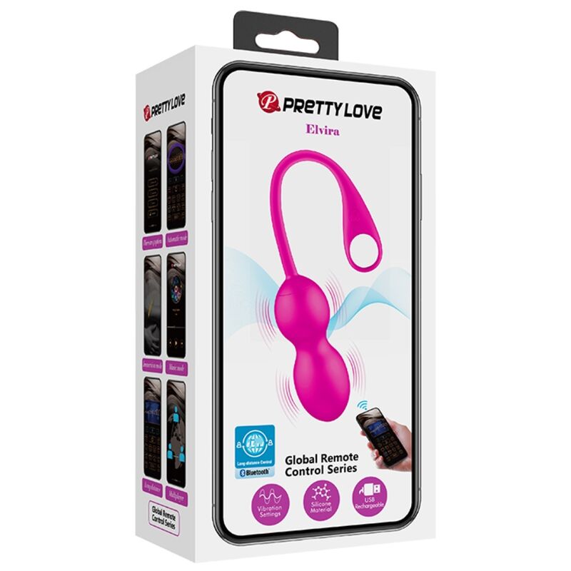 PRETTY LOVE - ELVIRA BOLAS VIBRATÓRIAS RECARREGÁVEIS ROSA
