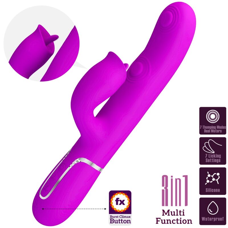 PRETTY LOVE - VIBRADOR RABBIT COM LICKING FUCSIA