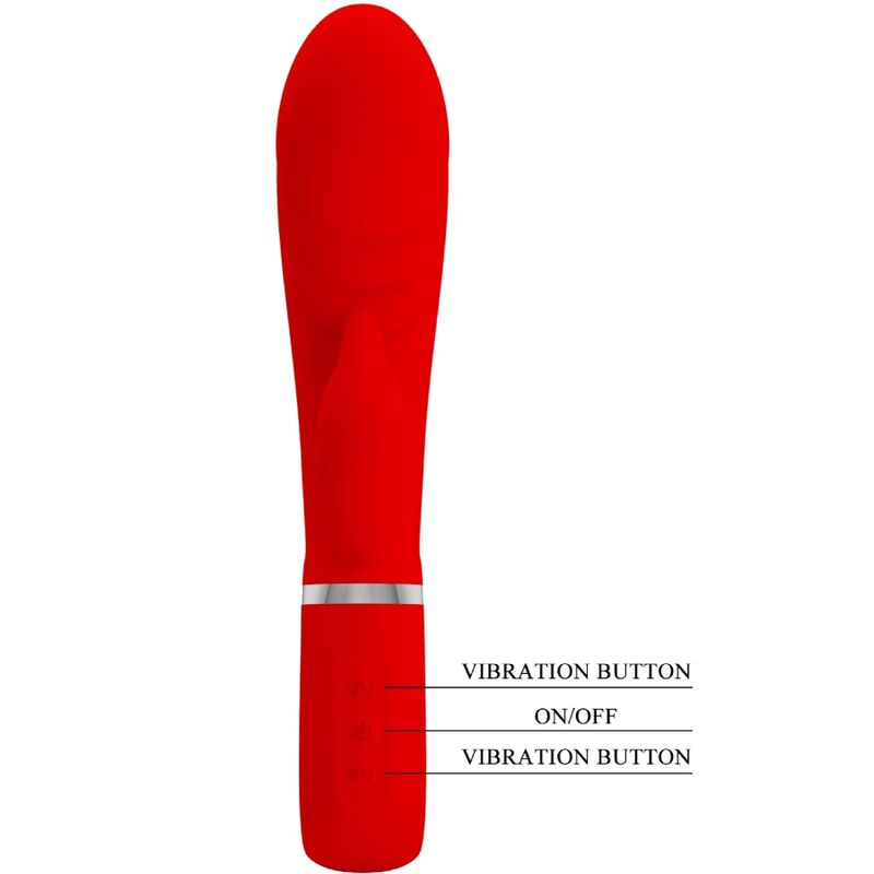 PRETTY LOVE - PRESCOTT VIBRADOR PONTO G MULTIFUNÇÕES VERMELHO