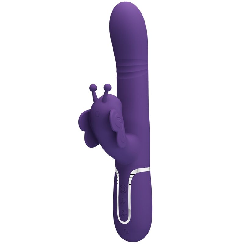 PRETTY LOVE - VIBRADOR RABBIT MULTIFUNÇÃO 4 EM 1 BORBOLETA ROXO