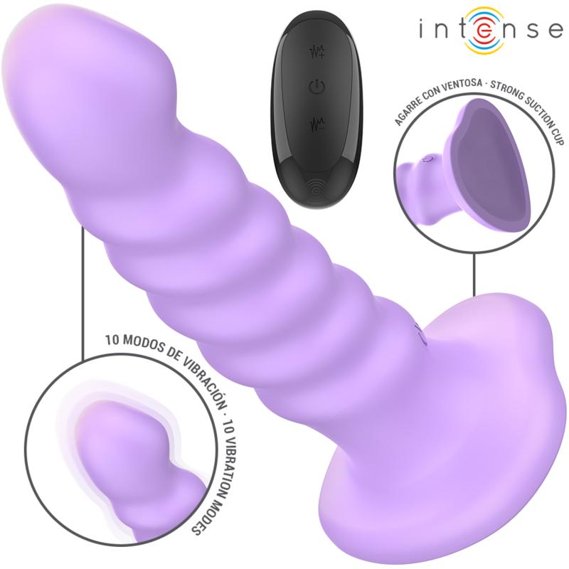 INTENSE - BRENDA VIBRADOR TAMANHO M DESIGN EM ESPIRAL 10 VIBRAÇÕES ROXO COM CONTROLO REMOTO