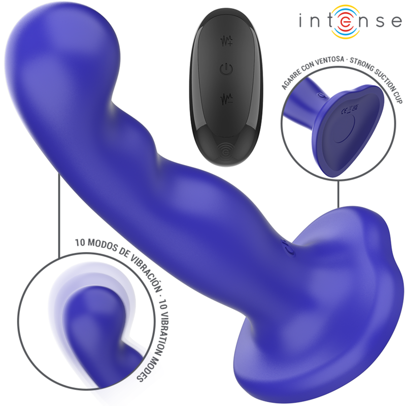 INTENSE - SHORTY VIBRADOR COM VENTOSA AZUL COM CONTROLO REMOTO