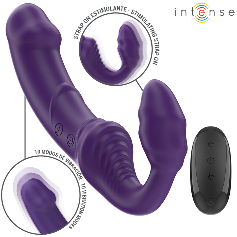 INTENSE - JILL VIBRADOR DUPLO 20CM ROXO COM CONTROLO REMOTO