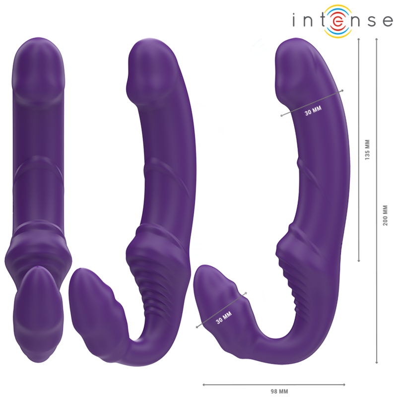 INTENSE - JILL VIBRADOR DUPLO 20CM ROXO COM CONTROLO REMOTO