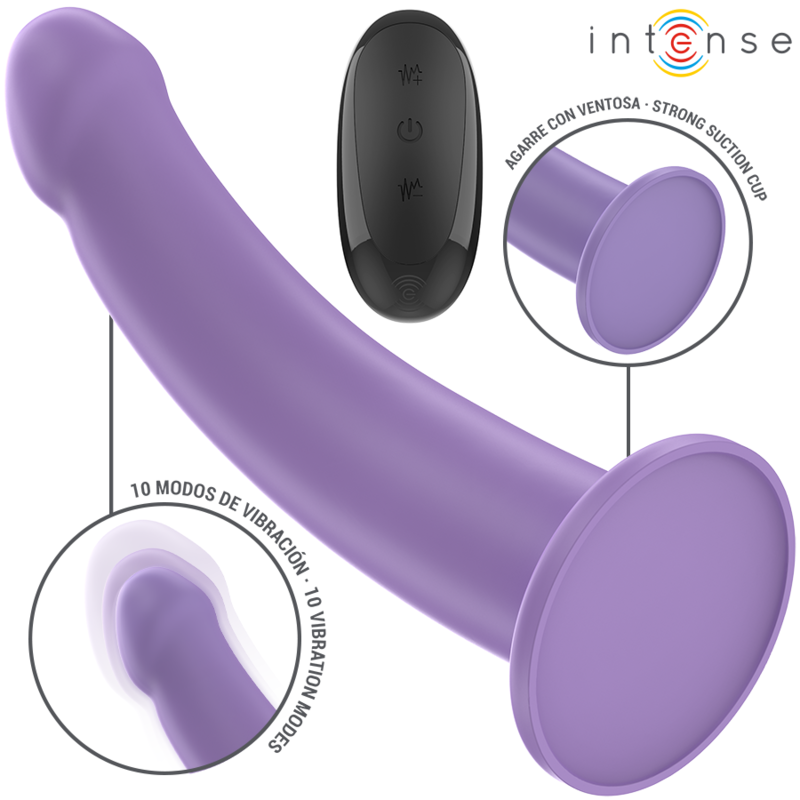 INTENSE - EDDIE VIBRADOR 17.5CM 10 VIBRAÇÕES ROXO COM CONTROLO REMOTO