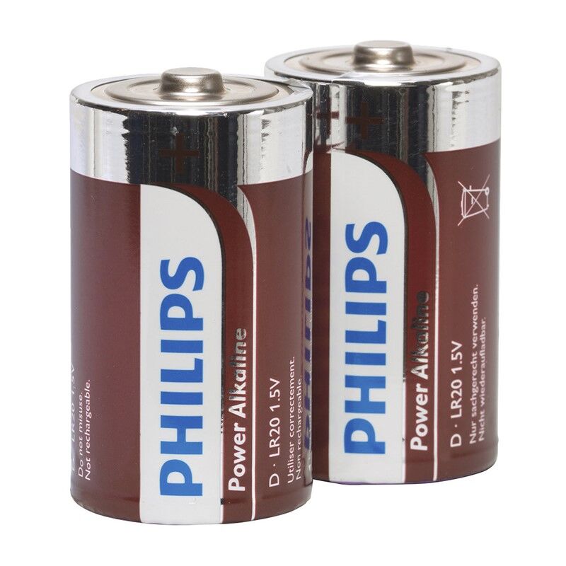 Philips - Baterias Alcalinas D LR20 Blister * 2