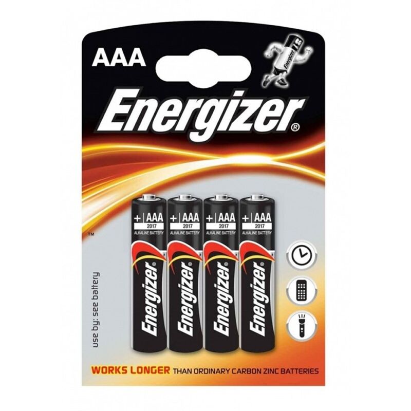 Energizer - Bateria Alcalina AAA LR03 Pack de 4
