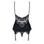 OBSESSIVE 810-COR CORSET AND THONG BLACK / LADIES UNDERWEAR