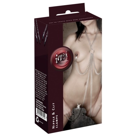 FETISH COLLECTION CHAIN WITH NIPPLE AND CLITORIS CLAMPS / BDSM