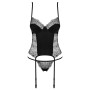 OBSESSIVE SHARLOTTE CORSET AND THONG BLACK / LADIES UNDERWEAR