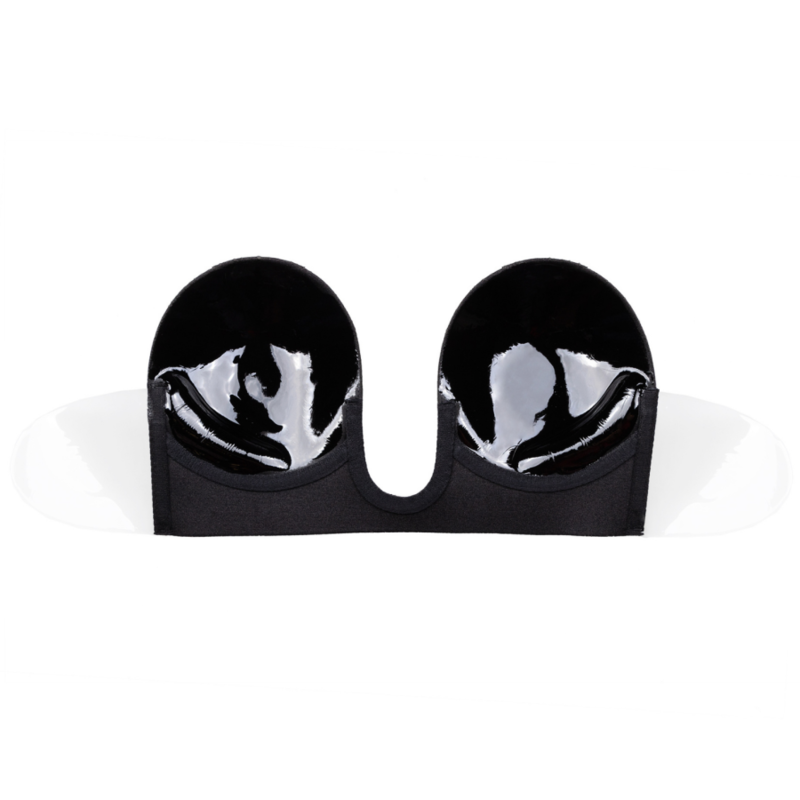 BYE-BRA - BLACK STRAPLESS U-BAND BRA, CUP A