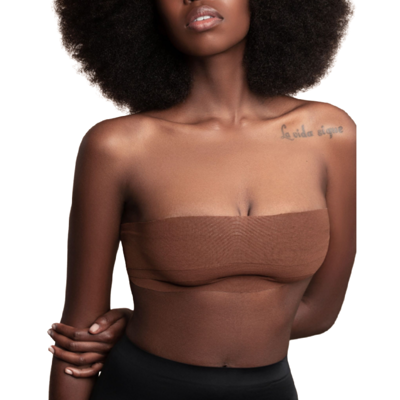 BYE-BRA - FITA CORPORAL 5 M X 6.5 CM + 3 PARES DE TAPA-MAMILOS CASTANHO