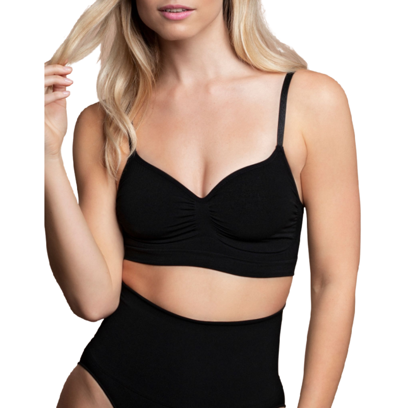 BYE-BRA - BLACK SEAMLESS MEDIUM CONTROL BRA SIZE XL