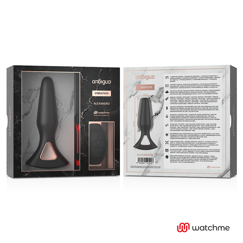 Anbiguo - Watchme Controle Remoto Vibrador Anal Plug Alexandru