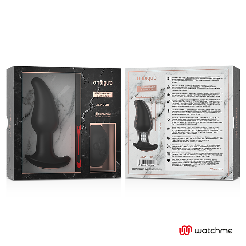 Anbiguo - Vibrador De Plug Anal Com Controle Remoto Watchme Com Rotação De Pérolas Amadeus
