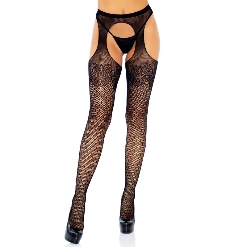 LEG AVENUE - MEIAS CORPO DE REDE COM BOLINHAS TAMANHO ÚNICO