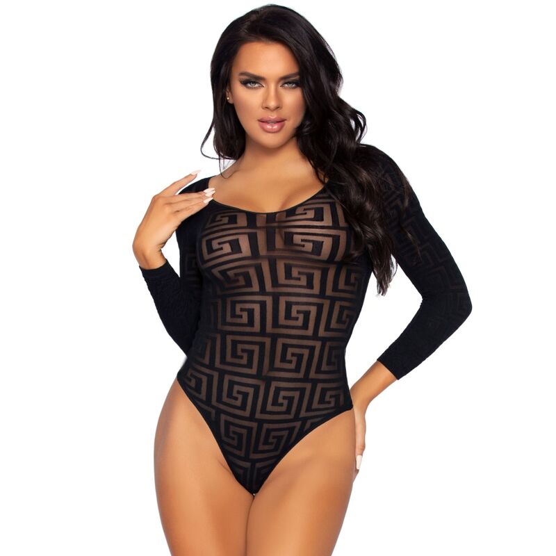 Leg Avenue - Mosaic Snap Croth Bodysuit Tamanho Único
