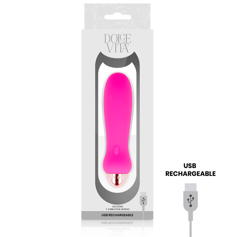 DOLCE VITA - VIBRADOR RECARREGÁVEL FIVE ROSA 7 VELOCIDADES