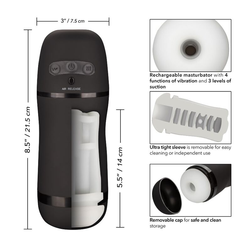 CALEXOTICS - OPTIMUM POWER MASTURBADOR COM VIBRAÇÃO E ONDAS ESTIMULADORAS