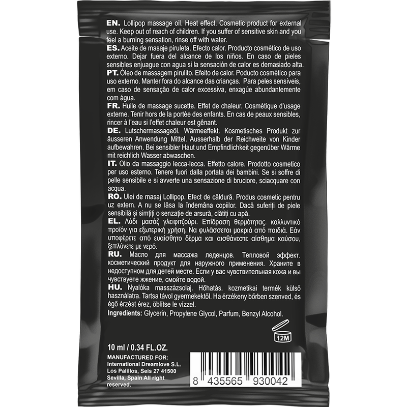 Coquette Chic Desire - Óleo De Massagem Beijvel De Bolso Com Efeito De Calor Pirulito 10 Ml