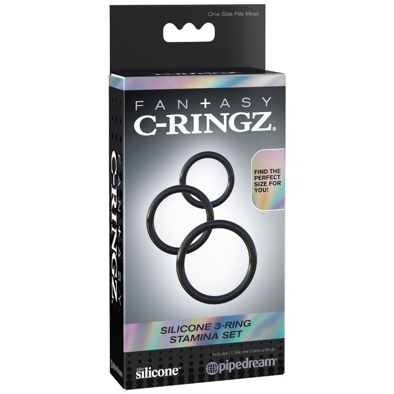 FANTASY C-RINGZ - CONJUNTO DE ANÉIS EM SILICONE STAMINA - Sex Shop Sexy