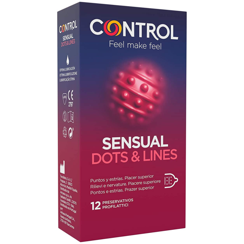 CONTROL - SENSUAL DOTS &amp; LINES 12 UNITS