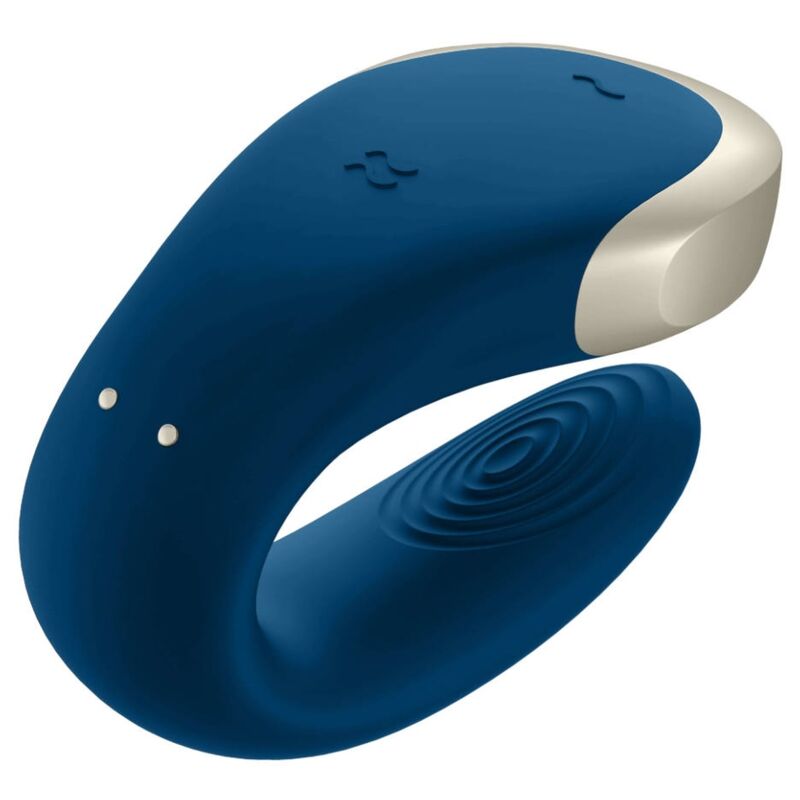 SATISFYER - APP DOUBLE LOVE VIBRADOR PARA CASAIS LUXURY AZUL